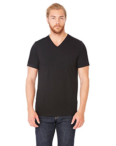 Bella + Canvas Unisex Triblend Short-Sleeve V-Neck T-Shirt L SLD BLK TRBLND