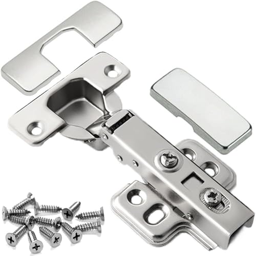 DSL Soft Close Cabinet Hinges (10 Pack) – 110° Full Overlay Concealed Door Hinges for Kitchen Cupboards, Wardrobes & Bathroom Cabinets – Stainless Steel with Screws