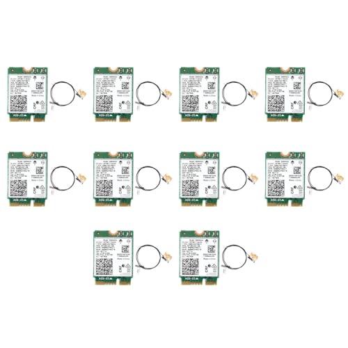 Pyugxab 10X 9560NGW Tarjeta WiFi+Antena 1730Mbps Wireless AC 9560 Dual Band 2.4G+5G BT 5.0 802.11Ac M.2 CNVI 9560NGW Adaptador InaláMbrico