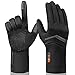 Royalrose Heated Gloves Liners for Men Women, Rechargeable Waterproof Winter Thin Heated Work Gloves with Arthritis Raynaud's Relief for Ski Golf Hiking Driving (Black, Medium)