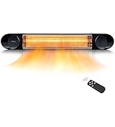 Electric Patio Heater – Infrared Heater Outdoor and Indoor Use – 1500W Veito Wall Mount Heater wi...