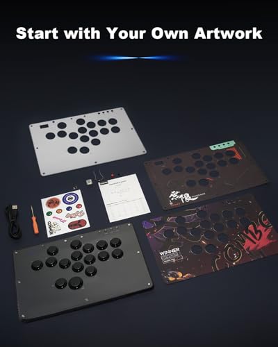Controlador sin palanca Haute42 U16 con 16 teclas de perfil bajo y panel de graffiti DIY 7