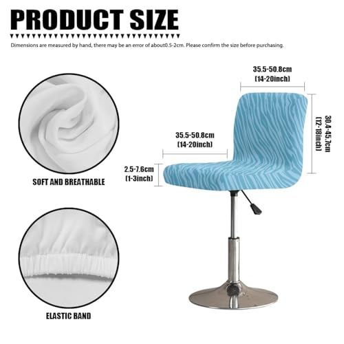 Image of Bar Chair Stool Cover 2 Pack Stretch Chair Slipcover for Counter Height Bar Stool Blue Stripes Anti-Scratches Spills Chair Covers