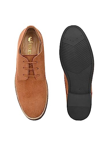 Image of HiREL'S Premium Suede Derby Smart Casual Shoes for Men | Office Soft Cushioned Corporate Casuals