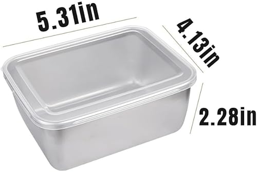 Miniatura 2 de EXQST Sartén cuadrada de acero inoxidable con tapa, bandeja de acero inoxidable de grado alimenticio, bandeja de acero inoxidable resistente,