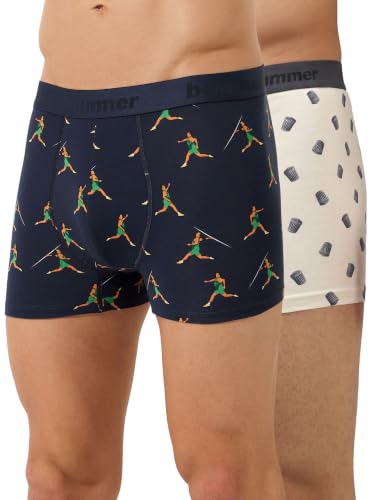 Image of Bummer Men's Premium Cotton Underwear | Fine Combed Cotton with Elastane for Stretch | Ultra Breathable Innerwear | Soft Fabric & No-Roll Waistband | Printed Trunks & Inner Combo for Men