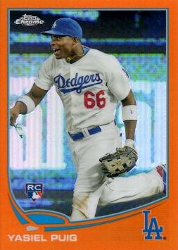 Amazon.com: 2013 Topps Chrome Orange Refractor #138 Yasiel Puig