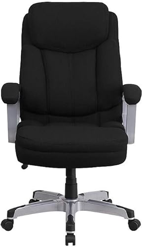 Miniatura 10 de Flash Furniture HERCULES Series Big & Tall - Silla de oficina ergonómica giratoria ejecutiva LeatherSoft de 500 libras con brazos negro, cuero,