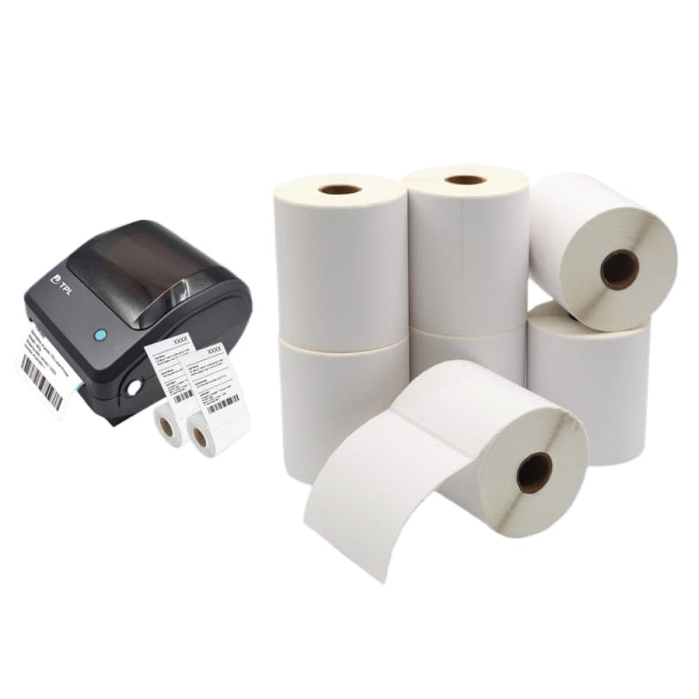 Rotoli di carta termica da 4 pollici etichette di spedizione piegate per logistica espressa compatibile con stampanti per etichette termiche 150x100mm 100x100mm(2Roll 100-150-250pcs)