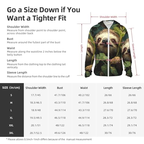 UPF 50+ Sloth Sun Protection Hoodie Rash Guard Shirt Long Sleeve Sun Shirt Lightweight Jacket2
