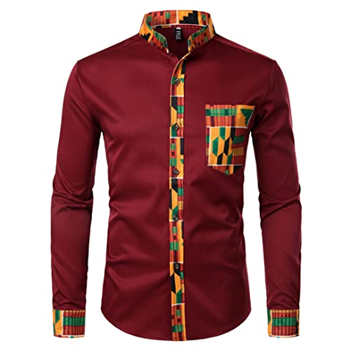 Chemise africaine Dashiki confortable en taille S pour homme moderne