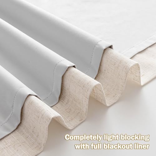 Image of MYSKY HOME Linen Pinch Pleated Blackout Curtains 100% Room Darkening for Living Room Bedroom Thermal Insulated Light Block Window Drapes 63 inches Long Width 40 inch, 2 PCs