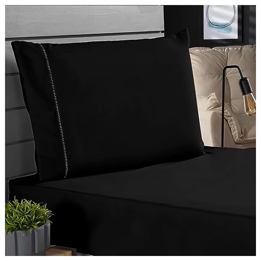 Jogo de Cama Classic Solteiro Percal 400 Fios Ponto Palito 02 Peças, Antiácaro, Anti-pilling com Toque Macio - Preto