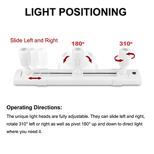 Honwell Track Lighting Led Spotlights With 3 Rotatable Lights Heads, Under Cabinet Counter Lighting Plug In Accent Lights Remote Controlled Ceiling Track Lights For Wall Picture Artwork Display #TOP3