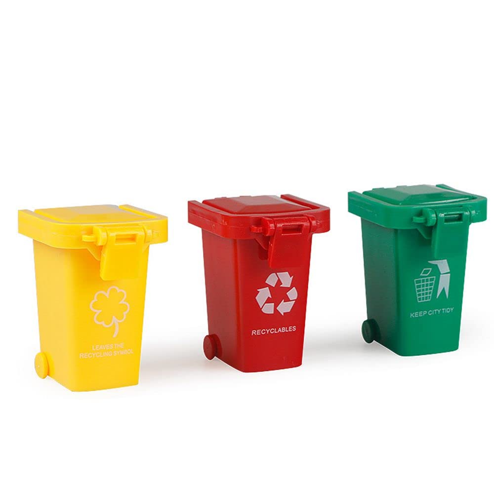Mini Poubelle Colorée avec 2 Roues Jouet pour Enfants