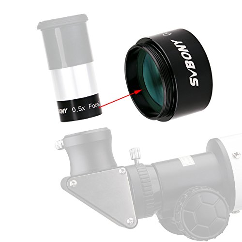 Reductor de focal 0.5x fully multi coated de 1.25 pulgadas para ampliar campo óptico de telescopio 2