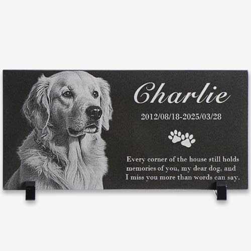 Image of Personalized Pet Memorial Stone - Custom Granite Grave Marker for Dogs Cats