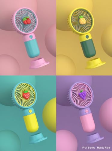 Image of Portable Mini Hand Fan| LED Glow| 3 Speed Mode| Type-C Fast Charging| Mobile Stand| Mini Fan| Travel, Home, Kids Toys & Office Use (Set Of 2 (Any 2 Multi-Color Set))