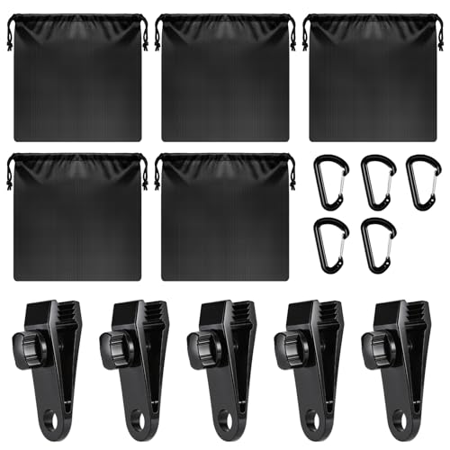 15 Stück Tragbare Gewichtstasche Für Pavillon-Vorhänge Im Freien Mit 5 Gewichtstaschen 5 Karabiner 5 Clips Vorhang Beschwerer Outdoor Sandsack Klein Für Garten Strand Zelt Camping Tischdecken