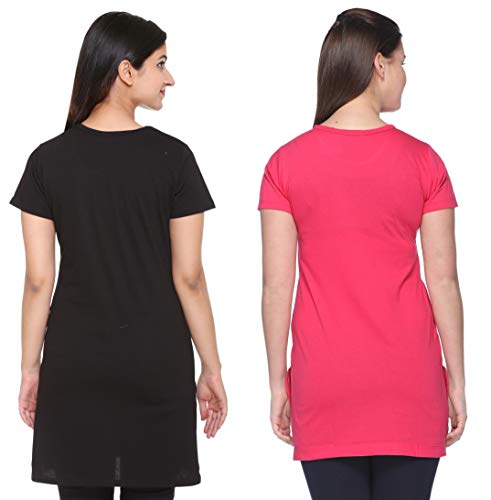 Image of In Love Women's Plus Size Cotton Printed T-Shirt with Pocket - Combo Pack of 2