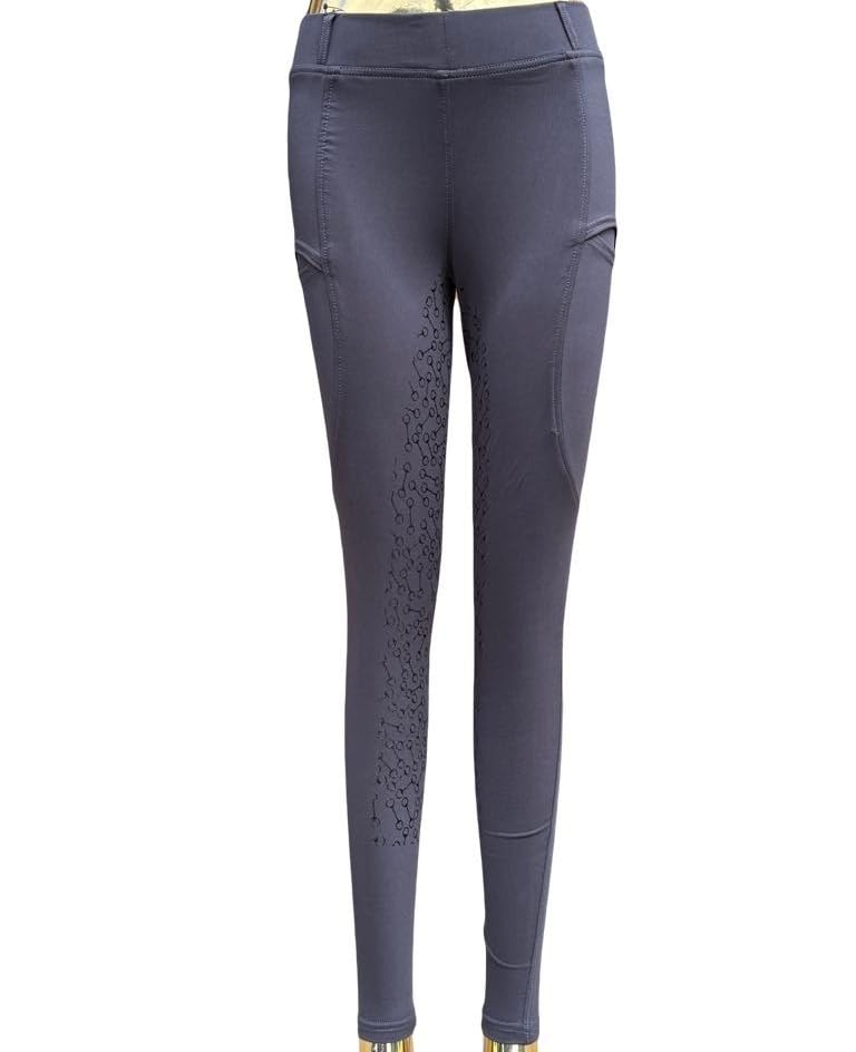 Pantalon d'équitation silicone extensible bleu marine ou noir