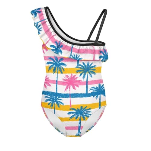 Image of Girls Swimsuit One Piece Ruffle Swimsuit Non-Slip Straps UPF 50+ for Girls Size 3-14 Years
