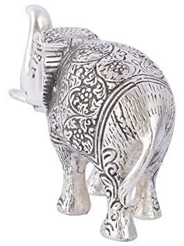 Image of KridayKraft Metal Elephant Silver Color for Showpiece Enhance Your Home,Office & Table and Gift for Have House Warming Anniversaries, Birthday..
