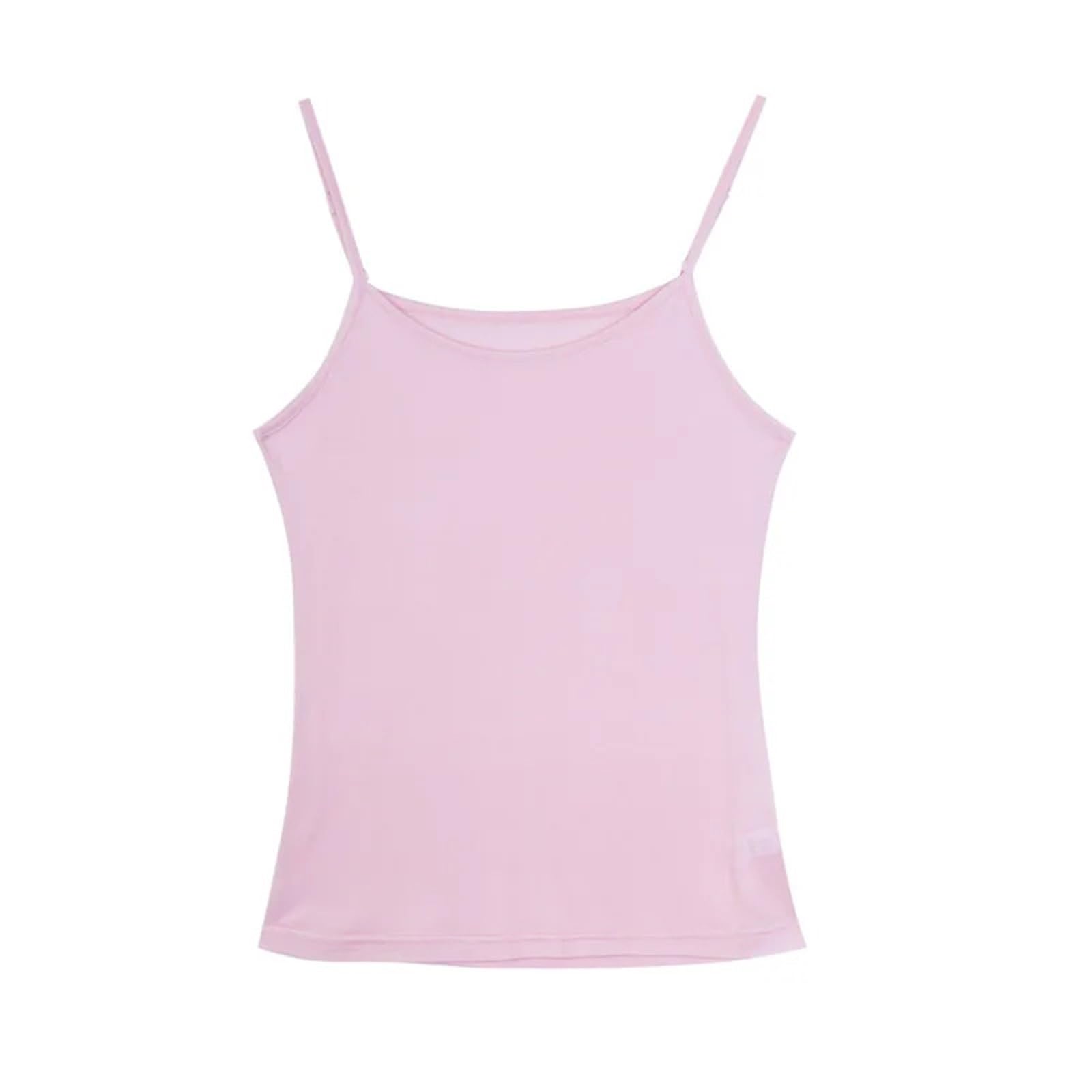 Camisola SóLida BáSica Camisolas de Seda Natural Talla Grande for Mujer, lencería Sexy, Camiseta Interior for, sin Mangas, Top con Cuello Halter para Niña Camisola