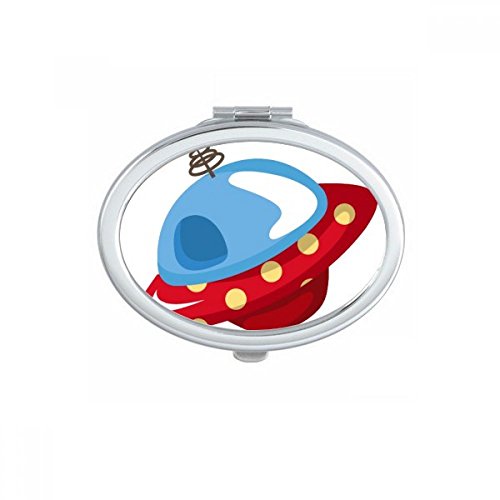 Miroir compact ovale motif univers alien et petit miroir de poche mignon - 2