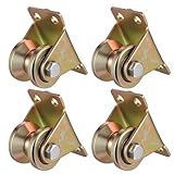 4 Stück Umlenkrolle Stahlseil, Umlenkrollen für Seile V-Nut Seilrollen, Umlenkrollen für Seile 6mm Schwerlastrollen, Seilrolle mit 2 Kugellager für Wäscheleine Drahtseile Rolltore Flaschenzugsystem