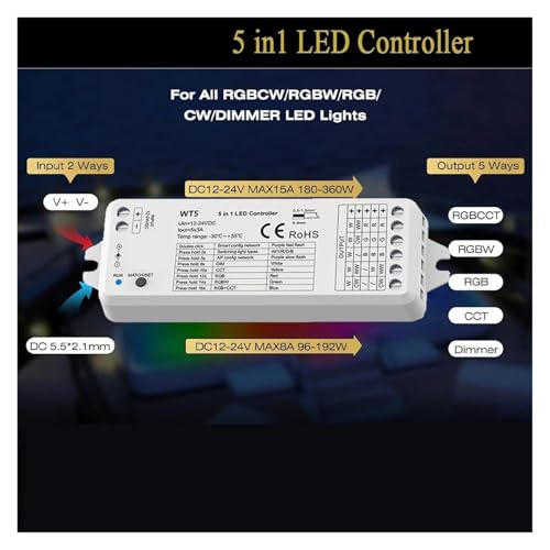 Controlador LED RGBCCT que soluciona los problemas de parpadeo a 24V DC 3