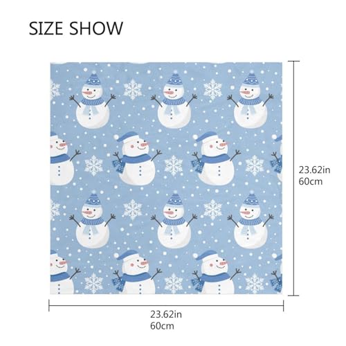 YETTASBIN Fashion Square Scarf for Women, Christmas Snowman Soft Lightweight Like Silk Head Scarf Breathable Hair Wraping Neckerchief Versatile Bandanas for Night Sleeping, 23.6"2