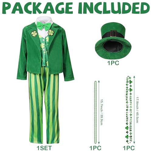 Disfraz completo St Patricks para niños 5 piezas miniatura 2