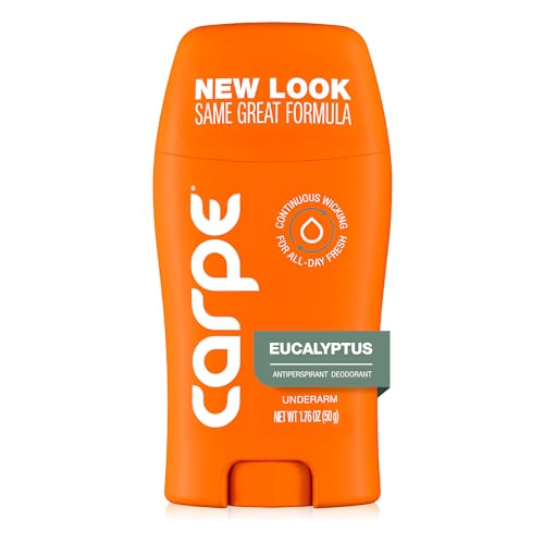 Carpe Underarm Antiperspirant Deodorant for Women and Men - Antiperspirant Deodorant for Stinky, Sweaty Armpits - 100 Hour Clinically Tested Sweat & Odor Control - Clinical Strength - Eucalyptus