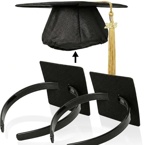 Image of 2 Pcs Graduation Cap Headband, Anti-fall Firm Hair Band for Graduation Cap, Graduation Gifts Hat Insert Accessories for Graduates, Students, Women