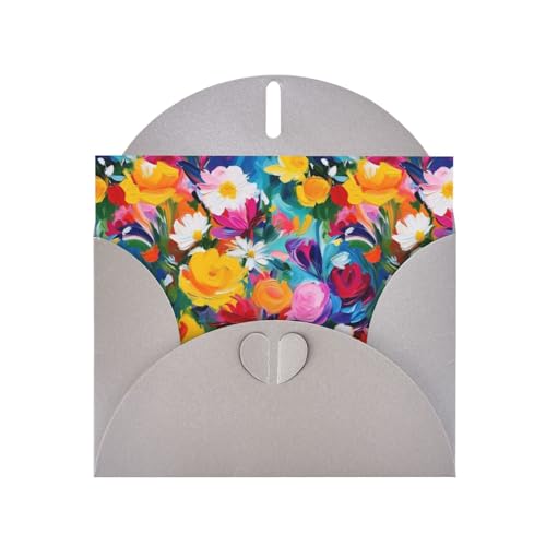 kastiong Impasto - Biglietto di auguri con stampa floreale, biglietto di anniversario, biglietto di compleanno, biglietto di ringraziamento, biglietti vuoti per familiari e amici, 2 pezzi