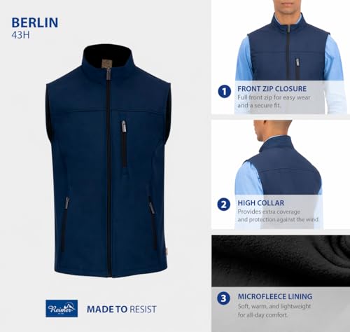 Image of REIMER | Men Softshell Vest Waterproof Windproof Thermal Neoprene Sleeveless Elegant Breathable Fit Zipper Pockets
