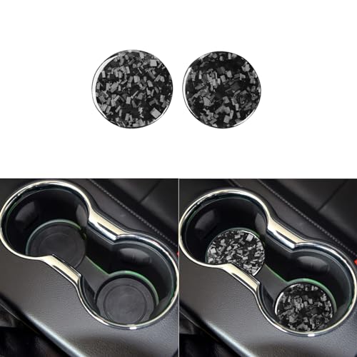 Adhesivo Portavasos Interior Fibra Carbono Forjado Negro miniatura 2
