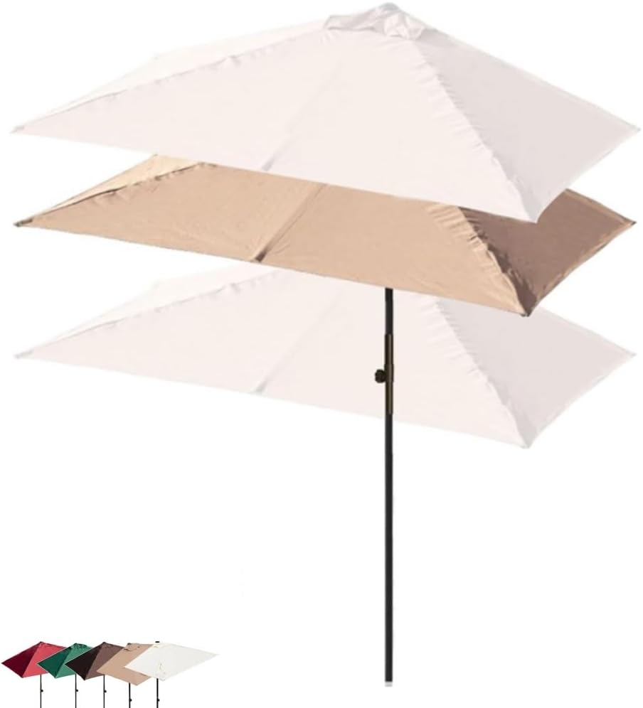 Adjustable Wall-Mounted Patio Umbrella 6.5' x 4' Dark Green Outdoor Parasol Ideal for Small Spaces Deck & Porch Sun Protection Perfect for Outdoor Living
