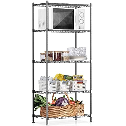 ALVOROG 5 Tier Shelves for Storage Shelving Units and Storage Heavy Duty Metal Storage Shelf Wire Rack Shelving Adjustable Kitchen Shelf Garage Pantry Storage Racks and Shelving(23.2x13.4x59.1in) Cover