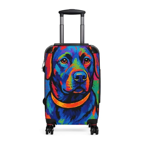 Queen of Wrap Colorful Dog Suitcase Pet Lover Luggage, Travel Bag, Dog Travel, Animal-Themed Carry-On, Vibrant Baggage