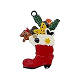 Stiefel mit Geschenken beidseitig von Hand bemalt