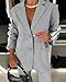 CHICME Womens Two Piece Outfits Striped Side Button Blazer and Pants with Pockets Sets Business Casual Pant Suits Set-lga-M Light Gray
