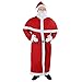 Deuba Costume de Père Noël Déguisement Pere Noel Adulte Rouge Ensemble Complet 5 pièces avec Barbe Santa Noel