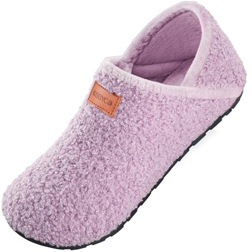 Image of OBBYCO Women's Men's Fuzzy Fur Slippers Casual House Shoes Non Slip Barefoot Slipper Socks Warm Closed Back Indoor Outdoor Shoes