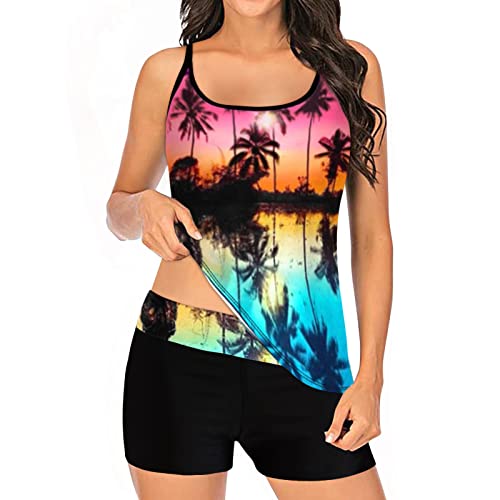 OIUHJN Reloj retro de los hombres tamaño dos trajes de baño piezas correas mujeres traje de baño tankini set impresión espalda plus traje de baño tankini conjunto viscosa top hombres, C-azul, 5XL Cover