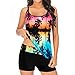 Zldhxyf Top viscosa, dos espalda para mujer, juego de piezas con impresión, traje de baño, tankini Plus, traje de baño, tankini y reloj con temporizador, azul, XL