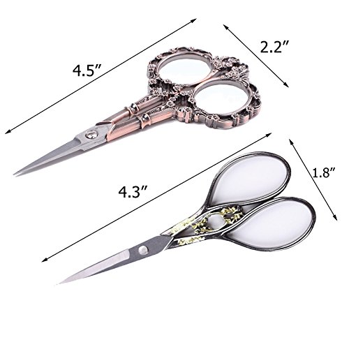 Bihrtc Vintage Plum Blossom Clouds Sewing Scissors For Embroidery, Sewing, Craft, Art Work & Everyday Use - Pack Of 2,1Pc Per Design #TOP5