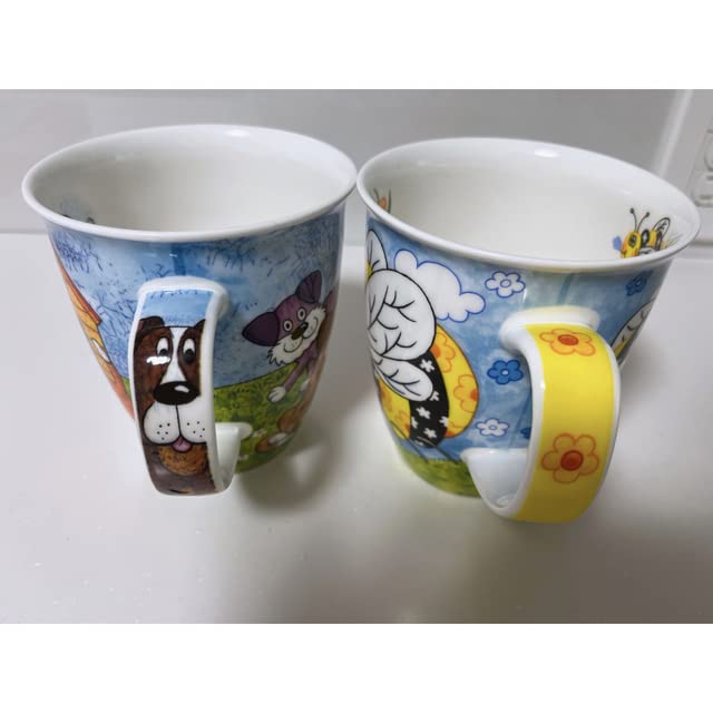 Amazon.co.jp: DUNOON ダヌーン マグカップ 2個セット 蜂 犬 レア イヌ 