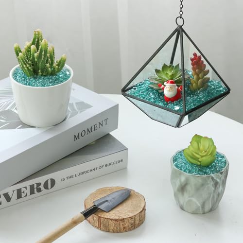 Image of T4U Fish Tank Gravel 2 LB, Tumbled Small Rocks for Aquarium, Glass Beads for Vases, Succulent Rocks for Plants, Aquarium Gravel Decorative Pebbles for Terrarium Crafts Vase Filler, Green